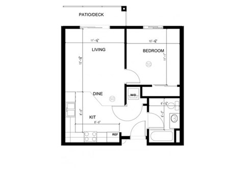 1x1 floor plan Silverdale, WA 98383 l Vintage at Silverdale 