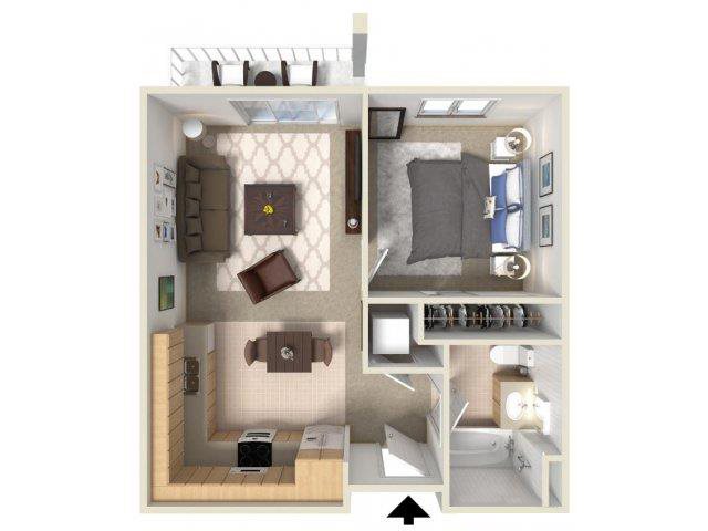 Vintage at Spokane Senior Apartments l 1x1 1x1 floor plan. Spokane WA 99208 l Vintage at Spokane Senior Apartments