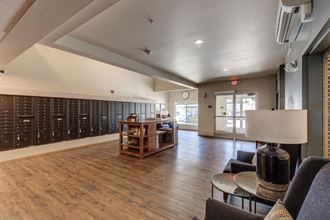 Lobby with mail boxes l Vintage at Vancouver Senior Apartments