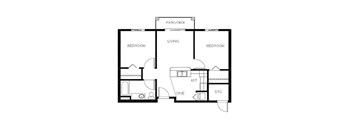 Vintage at Vancouver Senior Apartments l Two Bedroom floor plan.