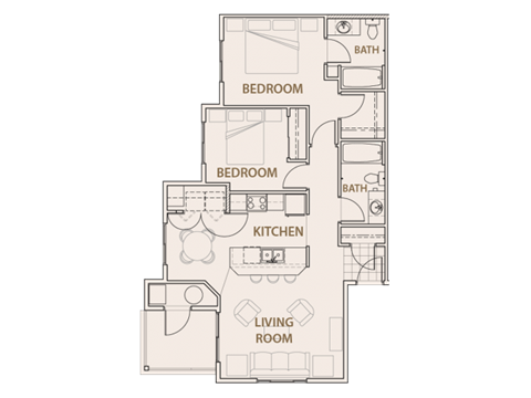 2x2 floor plan Longmont, CO 99337 | Copper Peak Apartments