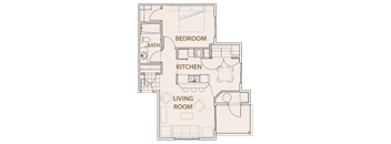 1x1 floor plan Longmont, CO 99337 | Copper Peak Apartments