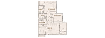 2x2 floor plan Longmont, CO 99337 | Copper Peak Apartments