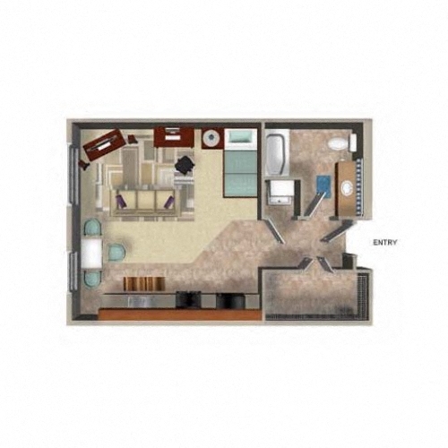 Studio Floor Plan, 14001 NE 183rd Street