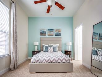 Beautiful Bright Bedroom With Wide Windows at Greenway at Fisher Park, Greensboro - Photo Gallery 3