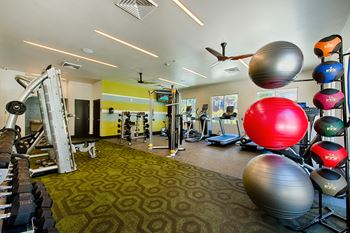 Poolside Athletic Center with Cardio Theater, Free Weights, and Individual Strength Training Equipment
