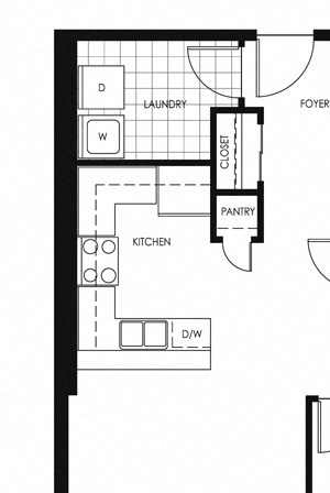 Juliana Place Apartments 1 bedroom + 1 bathroom plus den apartment floor plan in Woodstock, ON