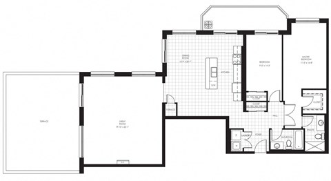 Juliana Place Apartments 2 bedroom + 2 bathroom apartment floor plan in Woodstock, ON