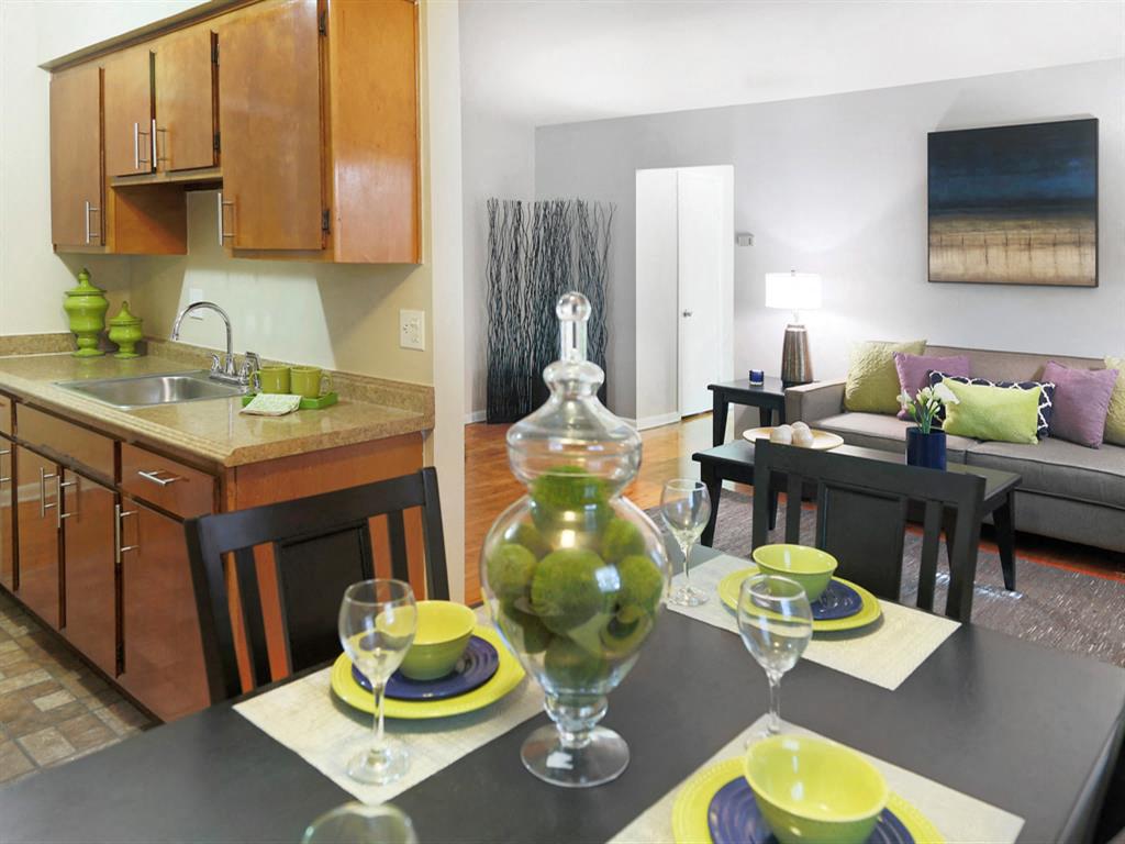 A dining area in each home offers a place for family meals or casual get-togethers with friends.