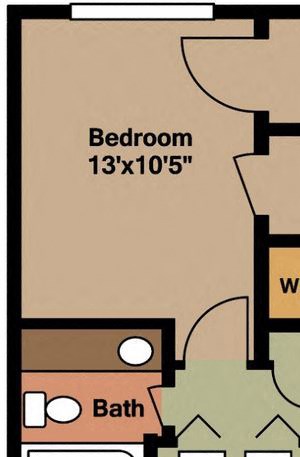 One Bedroom One Bath Large