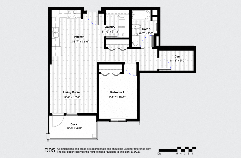 1 Bedroom 1 Bathroom + Den