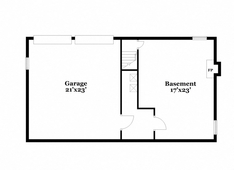 a floor plan of a house with a bedroom and a living room