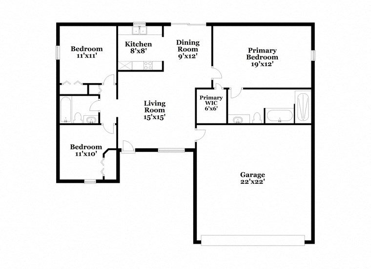 a floor plan of a house with a bedroom and a living room