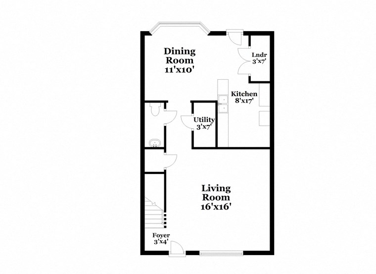 a floor plan of a house with a bedroom and a living room