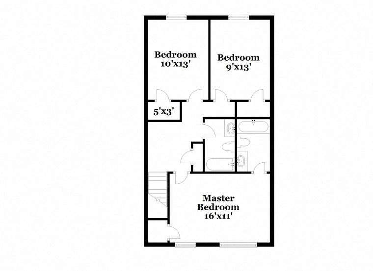 a floor plan of a house with an open concept floor plan with a master bedroom