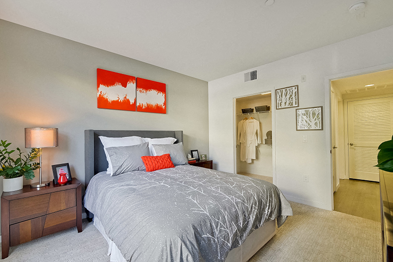 One Bedroom Apartments in Cambell CA-Revere Campbell Bedroom with Spacious Walk In Closet