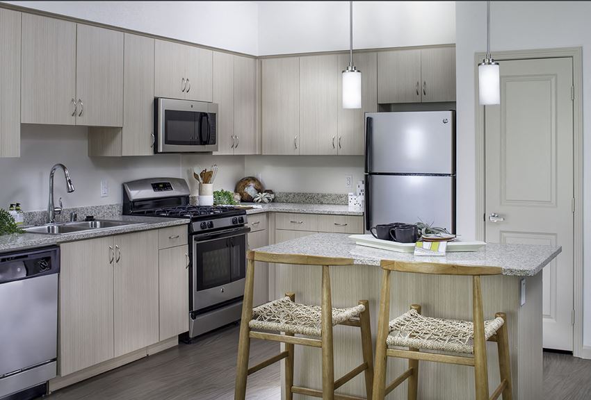 Grey kitchen at Pulse Millenia apartments in Chula Vista CA - Photo Gallery 1