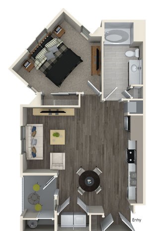 A1A floor plan at Pulse Millenia Apartments in Chula Vista, CA