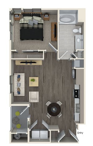 A1 floor plan at Pulse Millenia Apartments in Chula Vista, CA