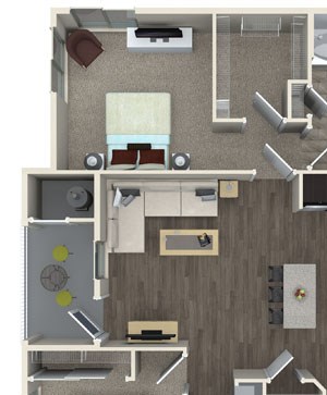 B1 floor plan at Pulse Millenia Apartments in Chula Vista, CA