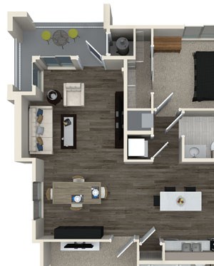 B2A floor plan at Pulse Millenia Apartments in Chula Vista, CA
