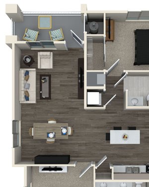 B2 floor plan at Pulse Millenia Apartments in Chula Vista, CA
