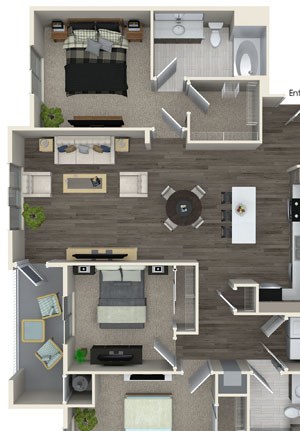C1 floor plan at Pulse Millenia Apartments in Chula Vista, CA