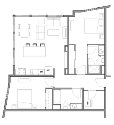 Two Bedroom at Allez, Redmond, 98052
