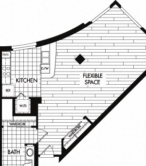 Floor plan Floor plan at Trio Apartments, Pasadena, CA
