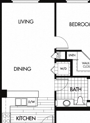 Floor plan Floor plan at Trio Apartments, Pasadena, CA