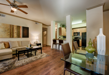 Furnished Living Room at Forty Two 25 Apartments