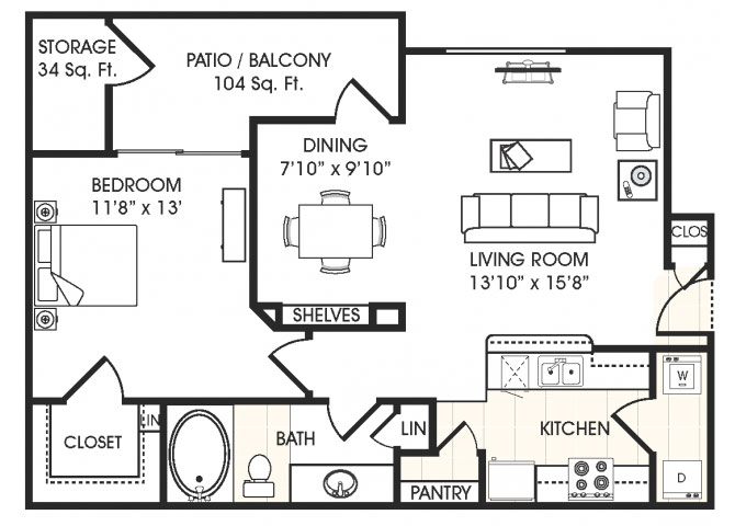 Tranquility Floor Plan at Stonebridge Ranch Apartments, Chandler, AZ