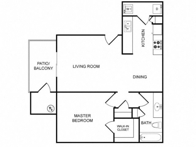 1 bedroom 1 bath Floor Plan 1