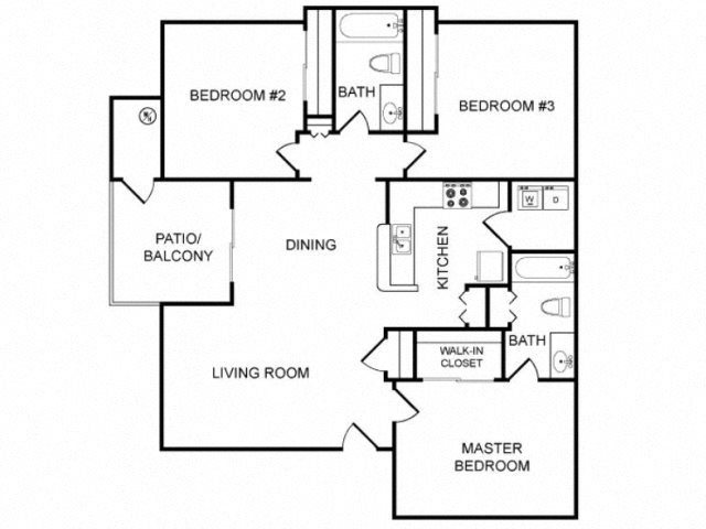 3 bedroom 2 bath Floor Plan 3