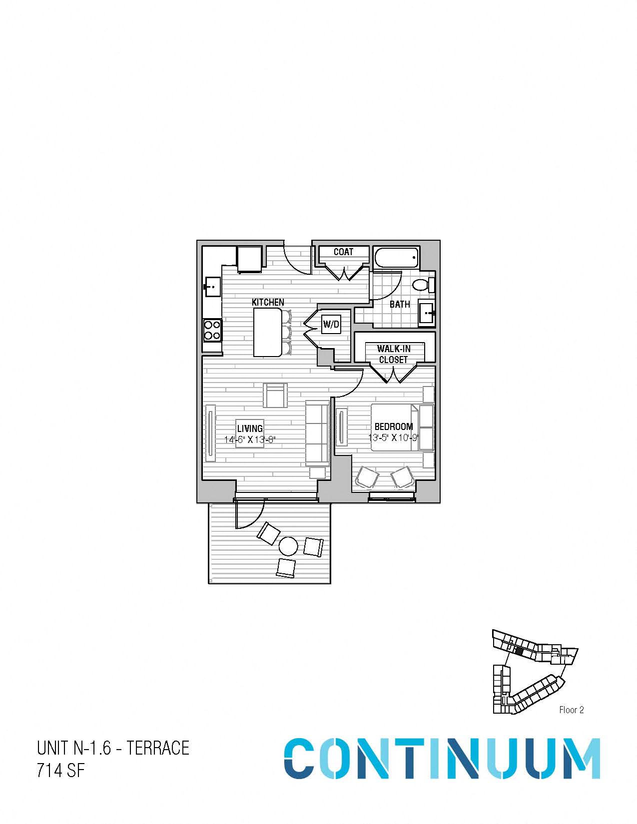 North 1x1 Private Terrace