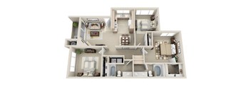 3 Bed 2 Bath c2 Floor plan, at Lakeview at Superstition Springs, Mesa, 85206