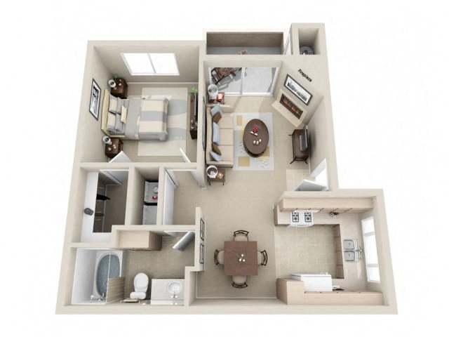 1 Bed 1 Bath a1 Floor plan 1 Bed 1 Bath a1 Floor plan, at Lakeview at Superstition Springs, Mesa, AZ
