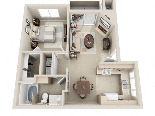 1 Bed 1 Bath a2 Floor plan 1 Bed 1 Bath a2 Floor plan, at Lakeview at Superstition Springs, Mesa, 85206