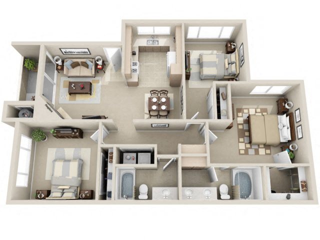 3 Bed 2 Bath c1 Floor plan 3 Bed 2 Bath c1 Floor plan, at Lakeview at Superstition Springs, Mesa, AZ
