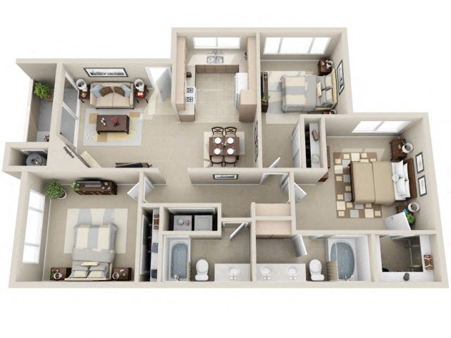 3 Bed 2 Bath c2 Floor plan 3 Bed 2 Bath c2 Floor plan, at Lakeview at Superstition Springs, Mesa, 85206