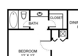 B1 floor plan at Saw Mill Village Apartments in Columbus OH