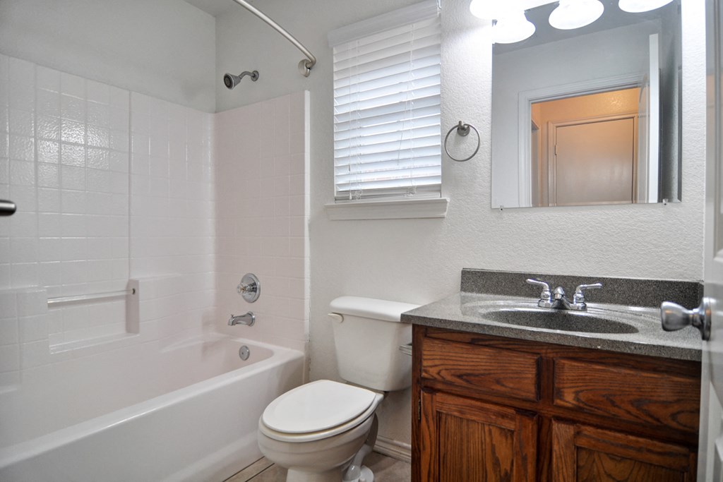 a bathroom with a toilet and a sink and a tub