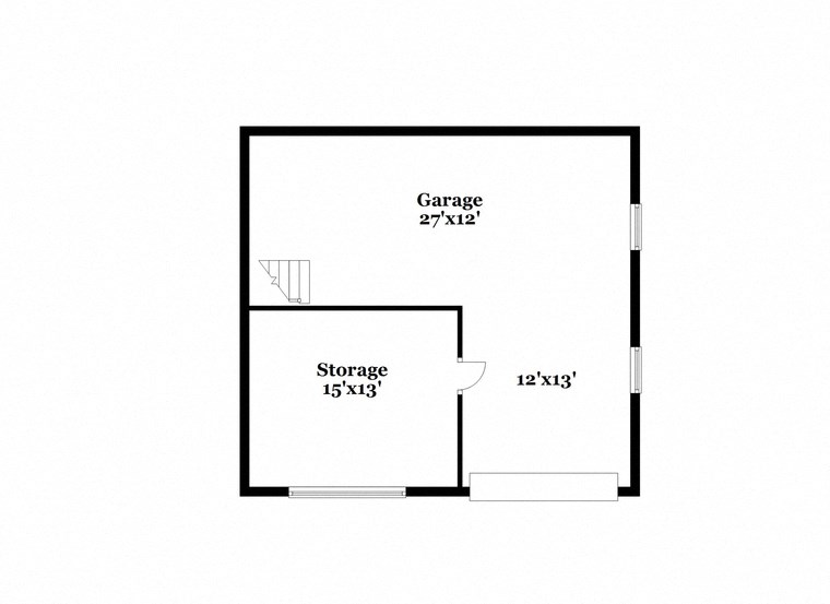 floor plan of a house with a loft and a garage