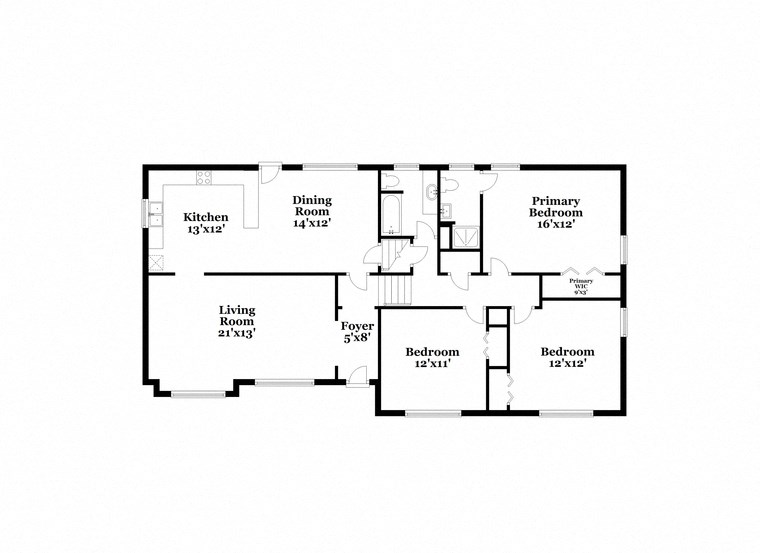 floor plan of a home with a bedroom and a living room