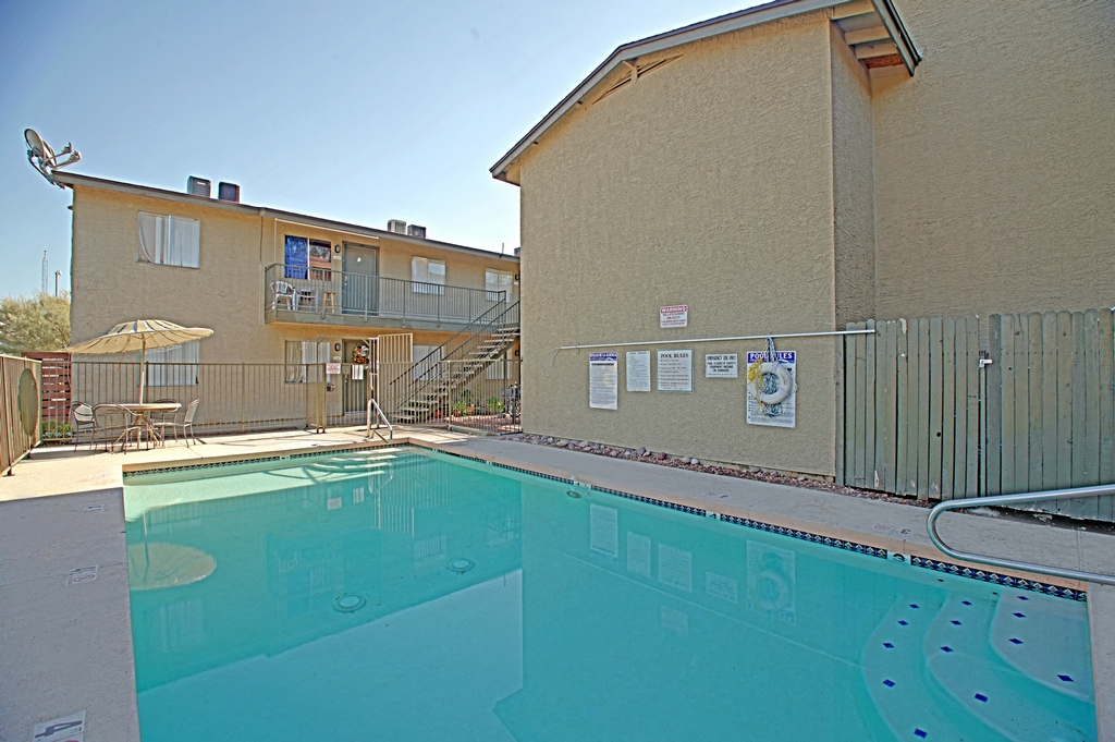 the swimming pool at our apartments