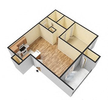 1Bed_1Bath Floor Plan 1