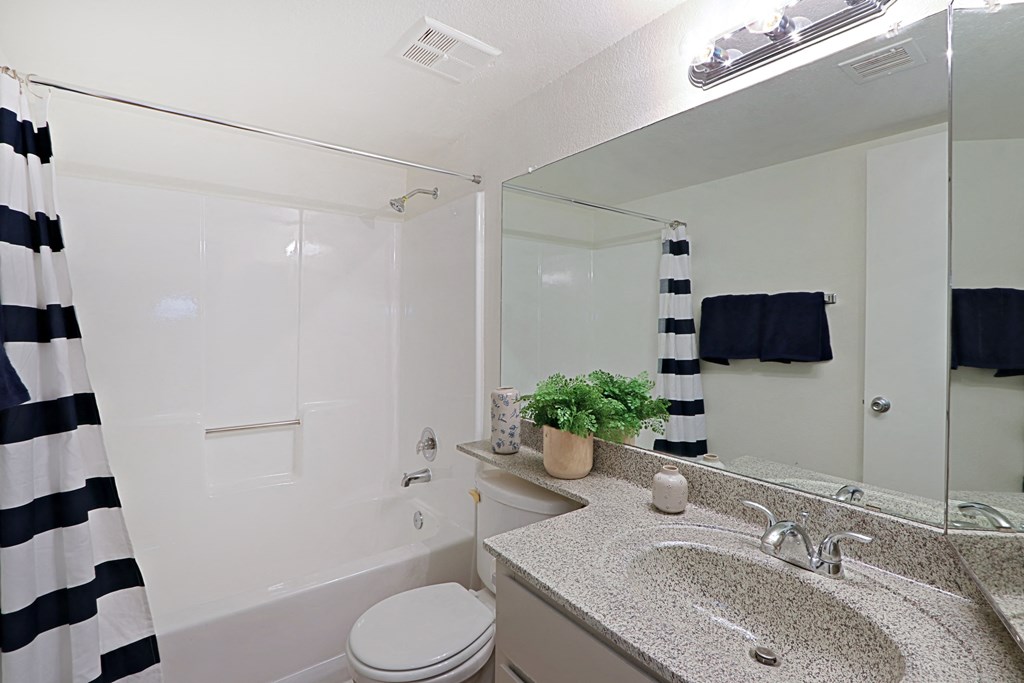a bathroom with a shower and a sink and a mirror