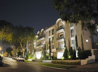 a night view of the apartments at night