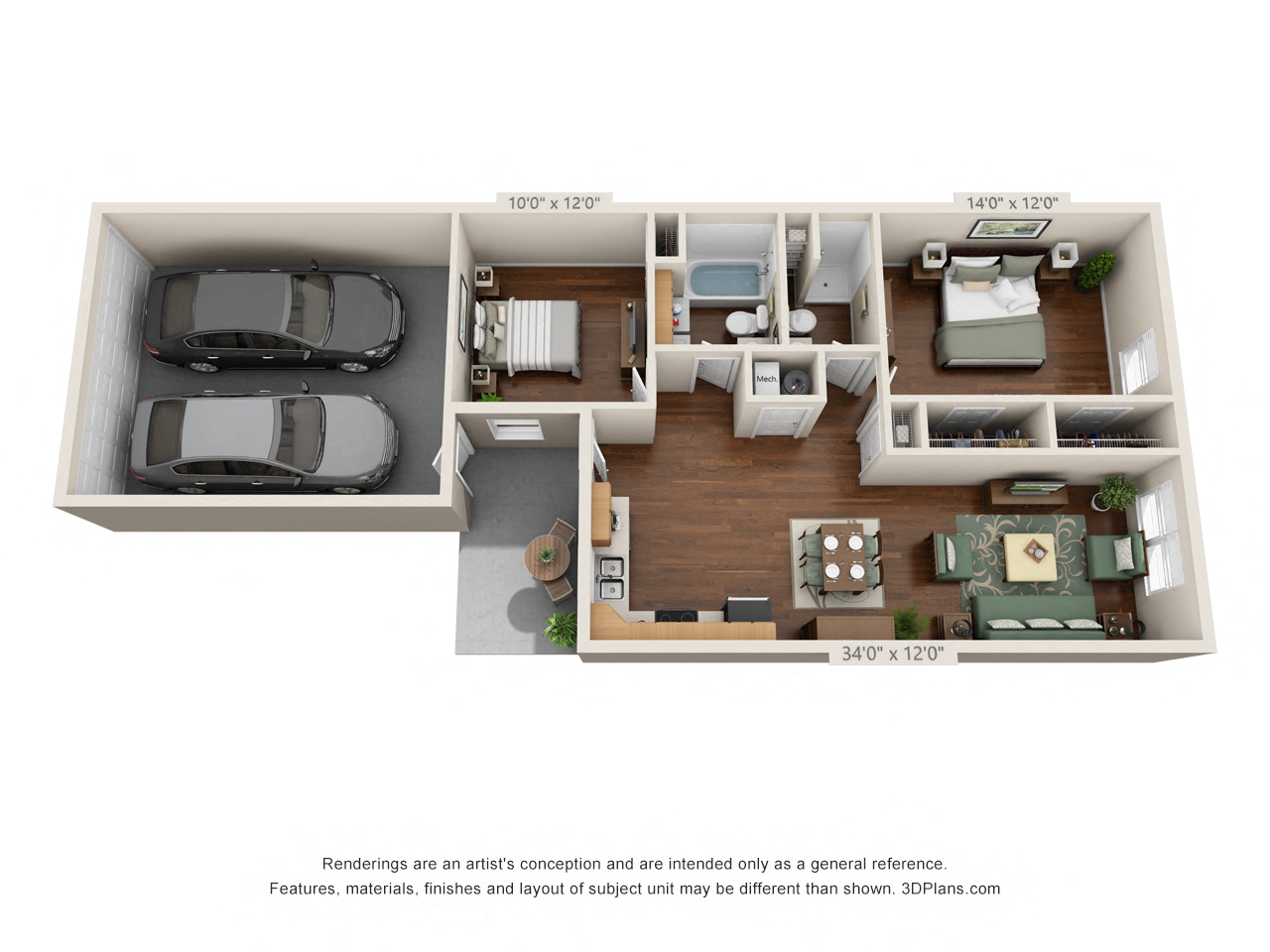 Phase 1 Two Bedroom, Two Bath