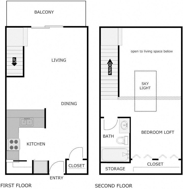 1 Bedroom Skylight Loft